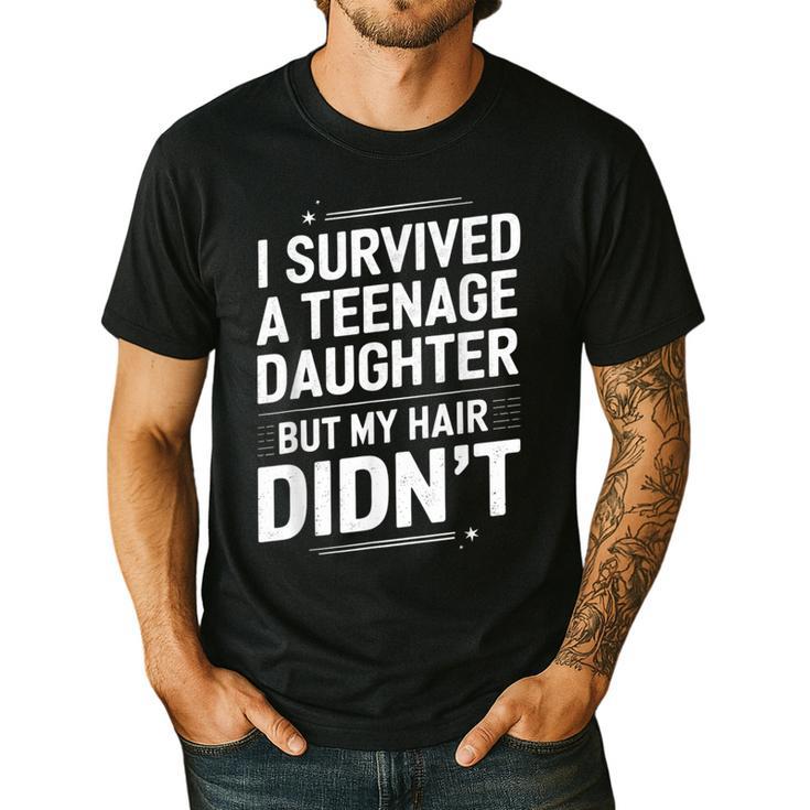 Dad Mom I Survived Teenage Daughter Survivor Men's Casual T-Shirt