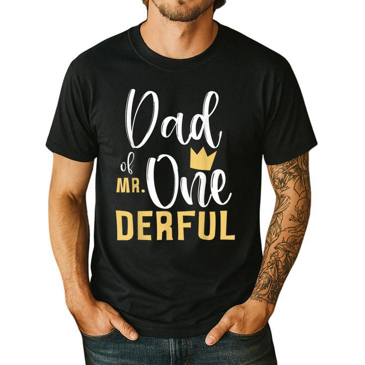 Dad Of Mr Onederful 1st Birthday First One-Derful Matching Men's Casual T-Shirt