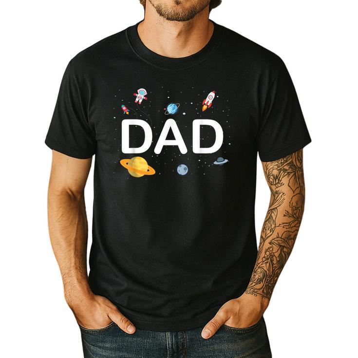 Dad Outer Space Birthday Party Family Boys Girls Men's Casual T-Shirt