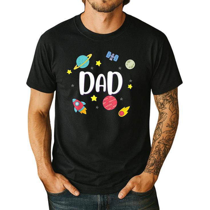 Dad Outer Space Galaxy Birthday For Family Men's Casual T-Shirt