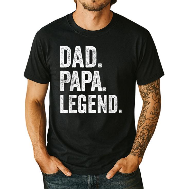 Dad Papa Legend Vintage Distressed Bold Papa Graphic Men's Casual T-Shirt