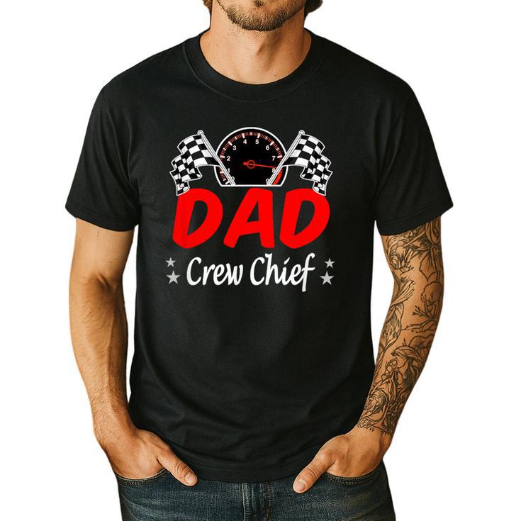 Dad Pit Crew Chief Racing Birthday Childs Party Fun Men's Casual T-Shirt