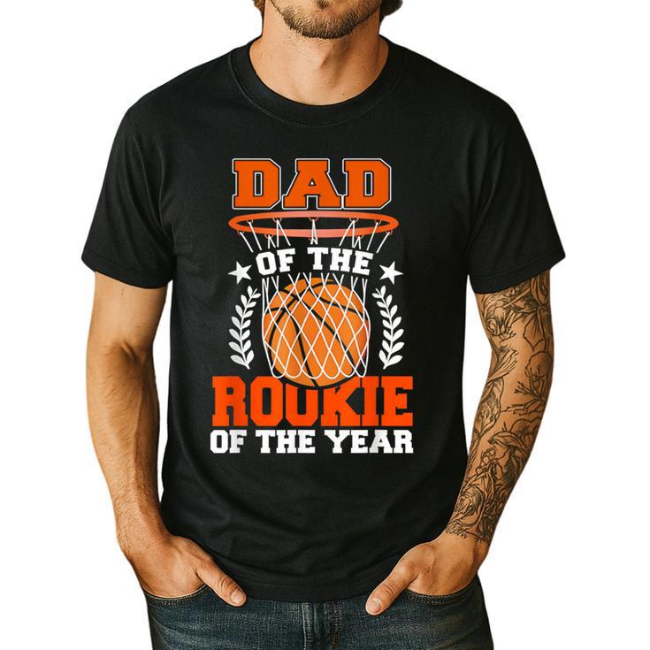 Dad Of Rookie 1st Basketball Bday Theme Matching Men's Casual T-Shirt