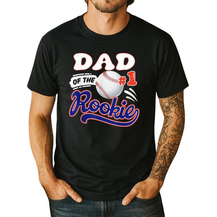 Dad Rookie Of Year 1st Birthday Baseball Theme Matching Men's Casual T-Shirt