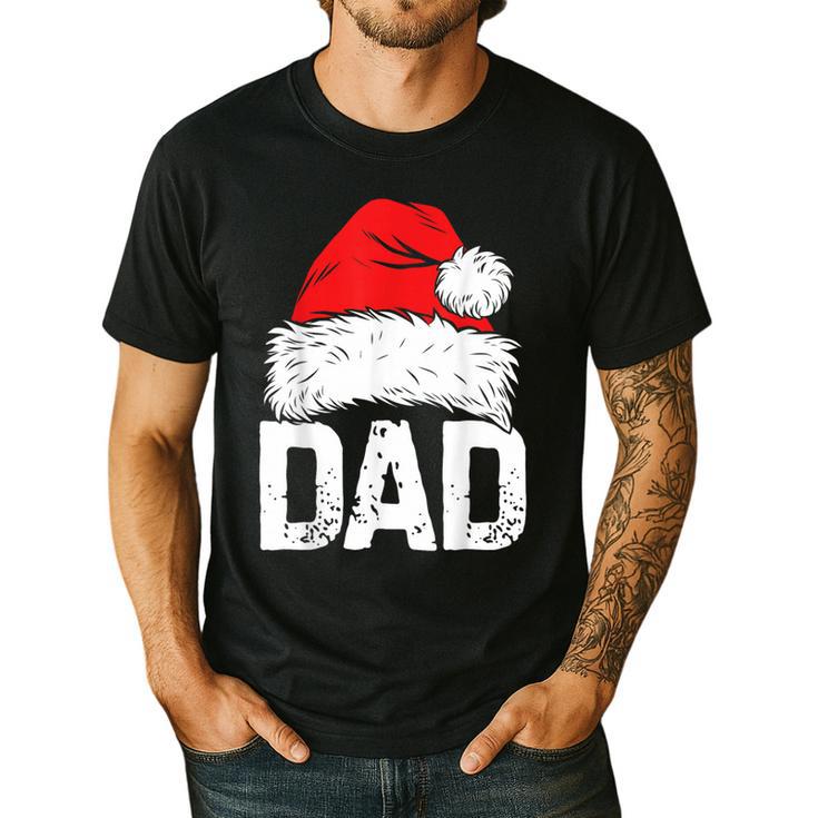 Dad Santa Christmas Family Matching Pajamas Papa Xmas Father Short Sleeve Men's Casual T-Shirt