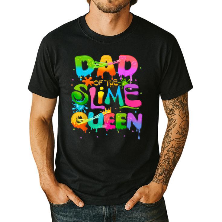Dad Of The Slime Queen Birthday Family Matching Party Men's Casual T-Shirt