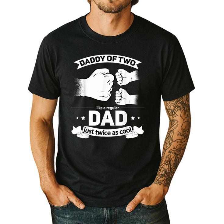Dad Squared Fathers Day Dad Of Two Cool Daddy Of 2 Men's Casual T-Shirt