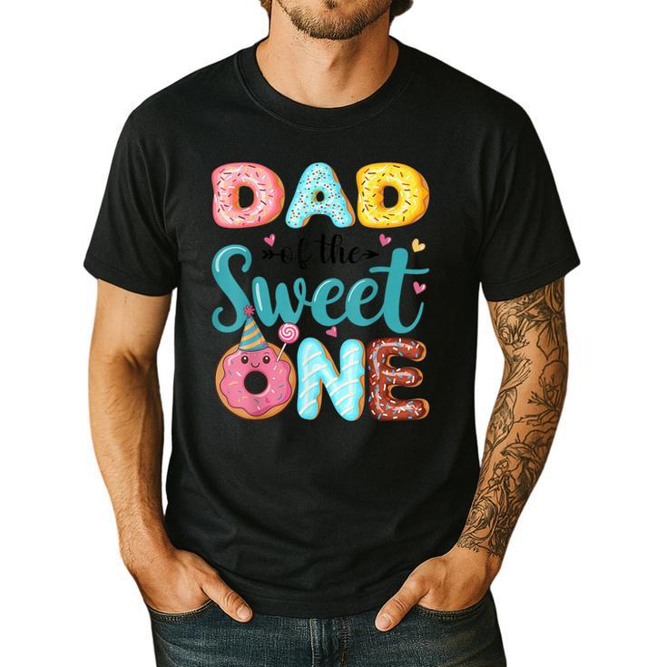 Dad Of The Sweet One 1st Birthday Girl Donut Party Men's Casual T-Shirt