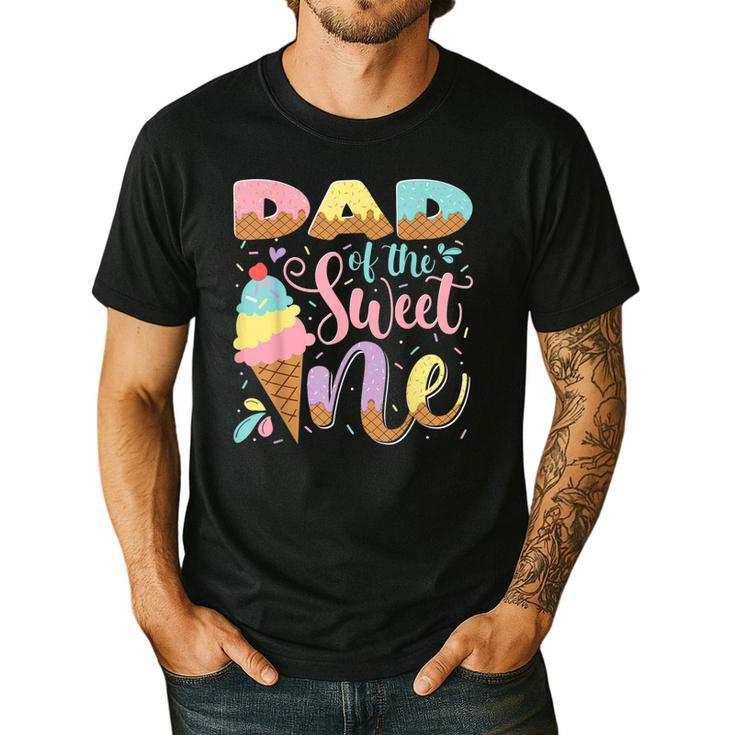 Dad Of The Sweet One Ice Cream 1St Birthday Party Men's Casual T-Shirt
