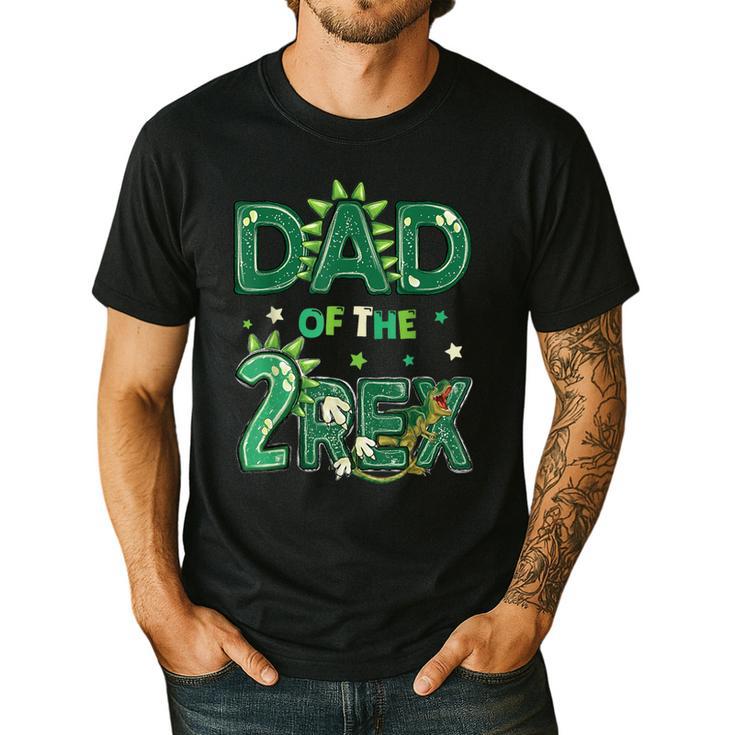Dad Of The Two Rex Birthday Dinosaur Family Matching Men's Casual T-Shirt