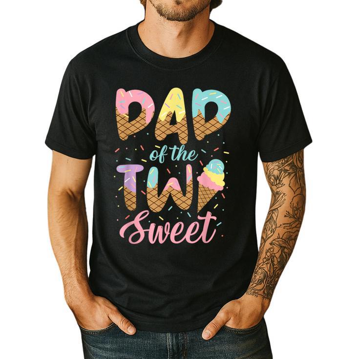Dad Of The Two Sweet Birthday Girl Ice Cream Lovers 2nd Men's Casual T-Shirt