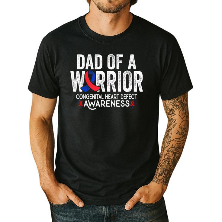 Dad Of a Warrior CHD Congenital Heart Defect Awareness CHD Men's Casual T-Shirt