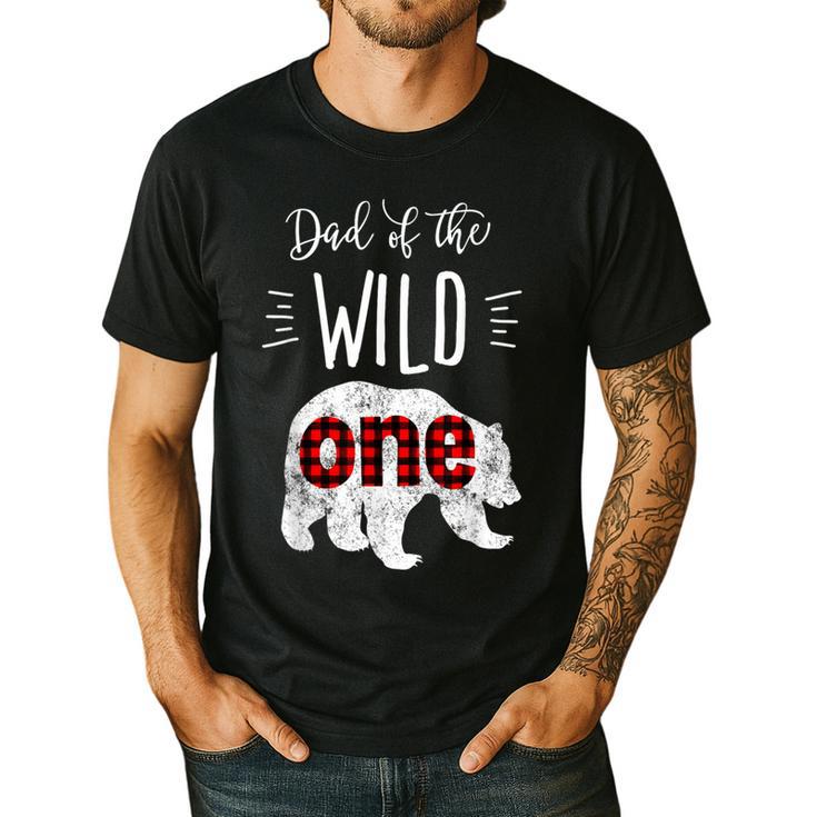 Dad Of The Wild One Shirt Bear Lumberjack 1st Birthday Tee Men's Casual T-Shirt