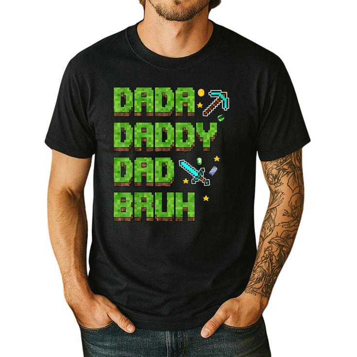Dada Daddy Dad Bruh Father's Day Game Pixel Men's Casual T-Shirt