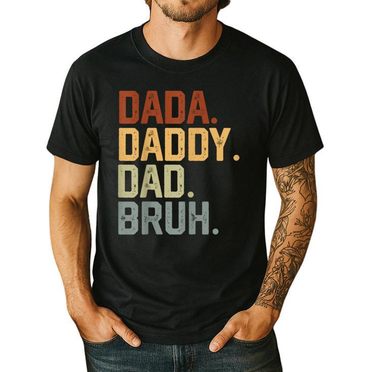 Dada Daddy Dad Bruh Retro Vintage Fathers Day Vintage Men's Casual T-Shirt