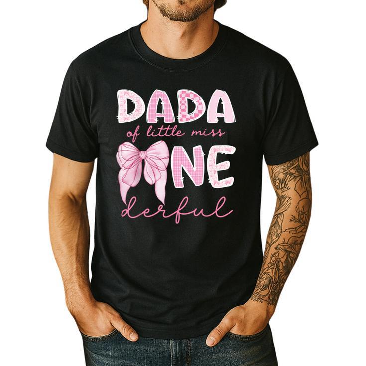 Dada Of Little Miss Onederful First Birthday Girl Bow Men's Casual T-Shirt
