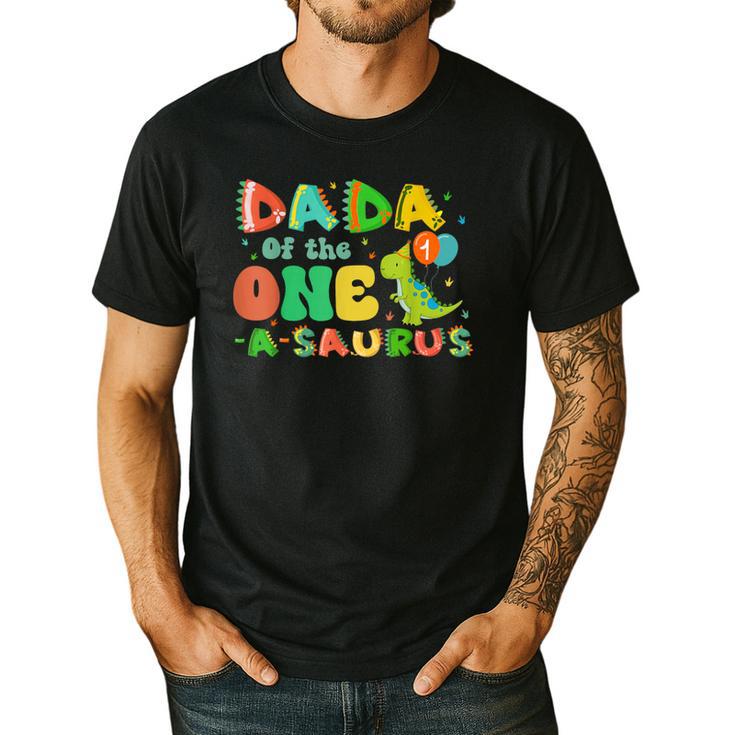 Dada Of The One-A-Saurus 1st Birthday Boy Dinosaur Family Men's Casual T-Shirt