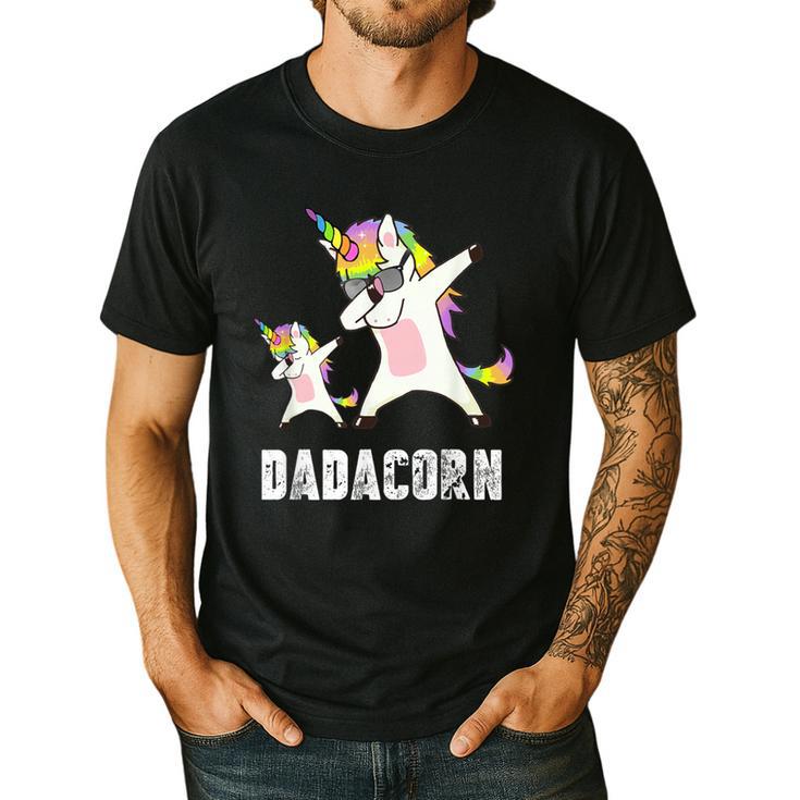 Dadacorn Shirt Unicorn Dad And Baby Best Father Men's Casual T-Shirt