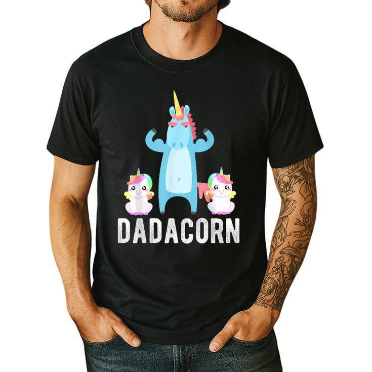 Dadacorn Unicorn Lover Tee For Papa Dad And Kid Men's Casual T-Shirt