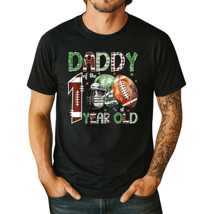 Daddy Of The 1 Year Old Football Lover 1st Birthday Boy Men's Casual T-Shirt