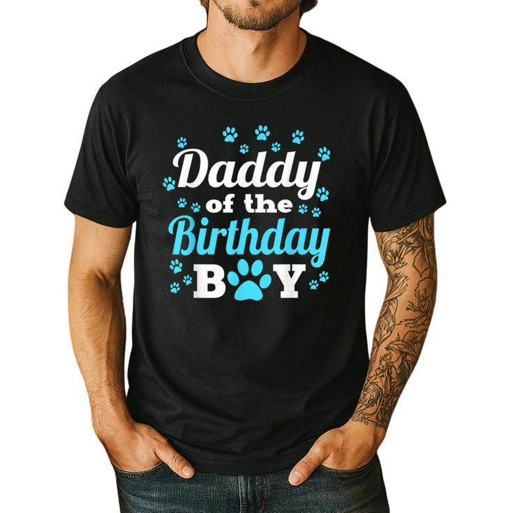Daddy Of The Birthday Boy Dog Paw Bday Party Celebration Small Men's Casual T-Shirt