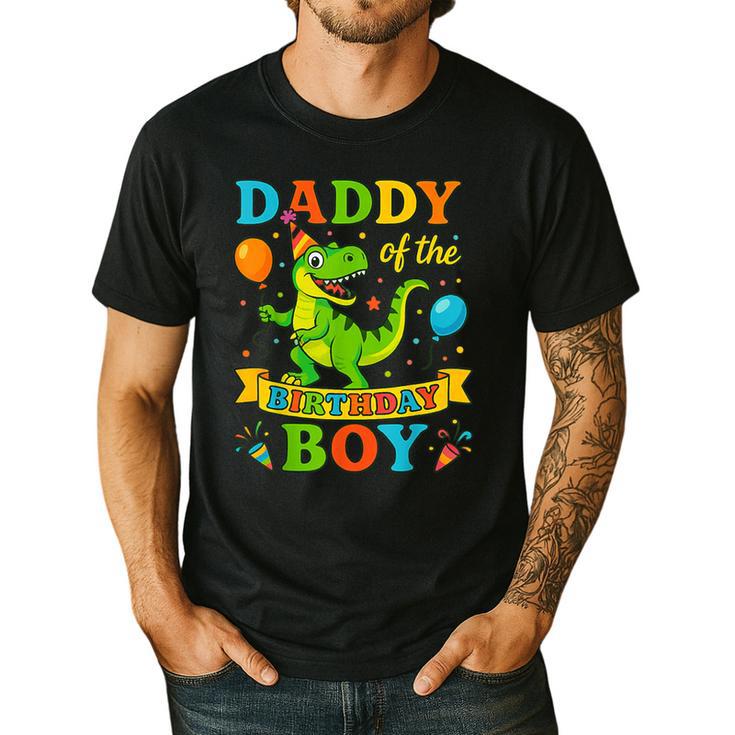 Daddy Of The Birthday Boy T-Rex Dinosaur Birthday Party Men's Casual T-Shirt
