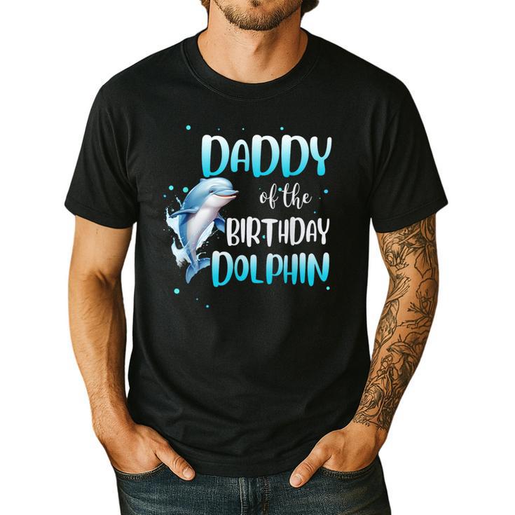Daddy Of The Birthday Dolphin Family Matching Party Squad Men's Casual T-Shirt
