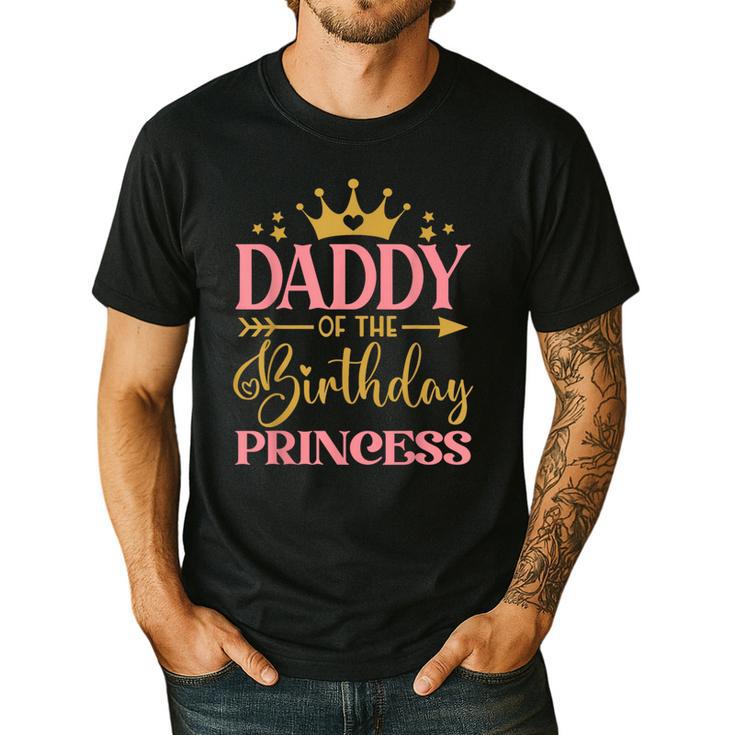 Daddy Of The Birthday For Girl 1st Birthday Princess Girl Men's Casual T-Shirt Daddy Of The Birthday For Girl 1st Birthday Princess Girl Men's Casual T-Shirt