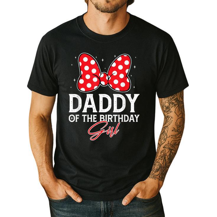 Daddy Of The Birthday Girl Cute Pink Bow Family Matching Men's Casual T-Shirt