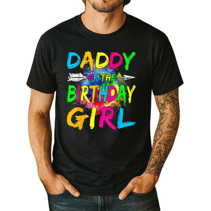 Daddy Of The Birthday Girl Retro 80's Party Men's Casual T-Shirt
