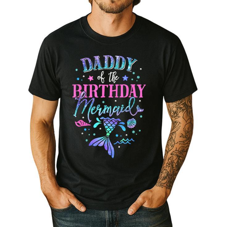 Daddy Of The Birthday Mermaid Party Matching Family Dad Men's Casual T-Shirt