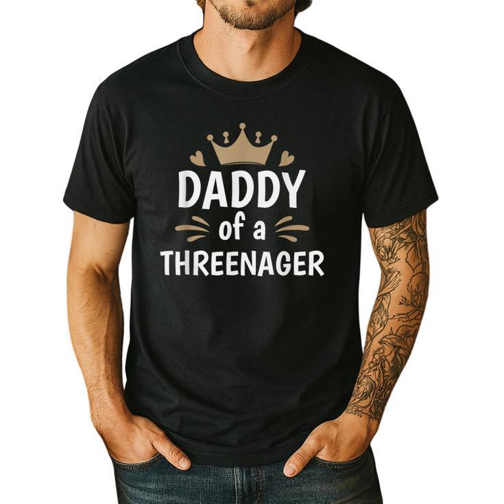 Daddy Dad Of A Threenager 3rd Birthday Men's Casual T-Shirt