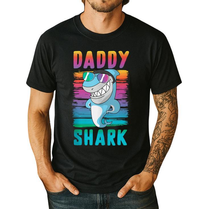 Daddy Shark Retro Vintage Dad Men's Casual T-Shirt