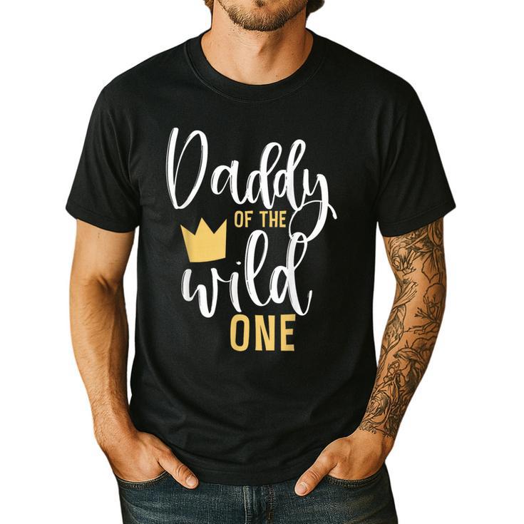 Daddy Of The Wild One Shirt 1st Birthday First Thing Dad Tee Men's Casual T-Shirt