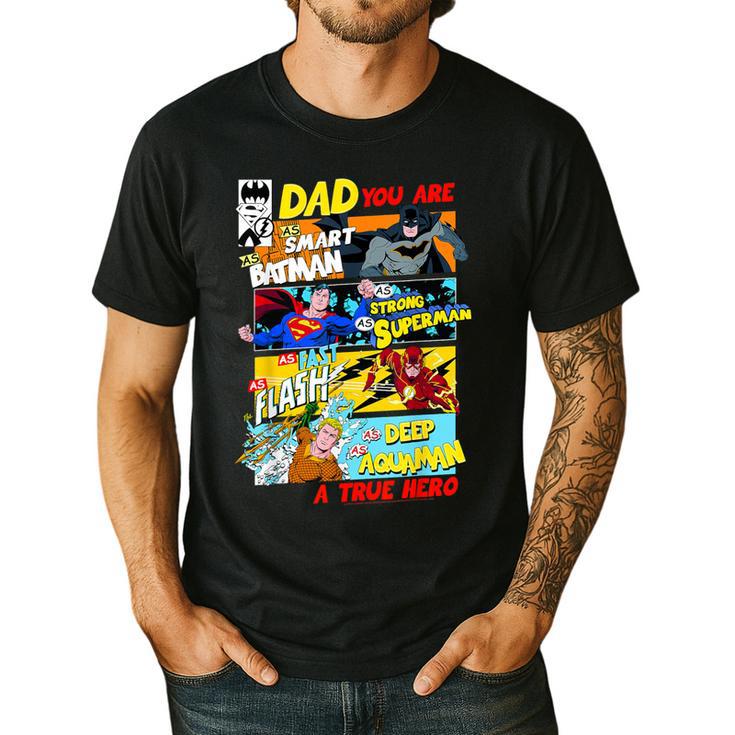 DC Comics Father's Day Justice League Dad Attributes Men's Casual T-Shirt