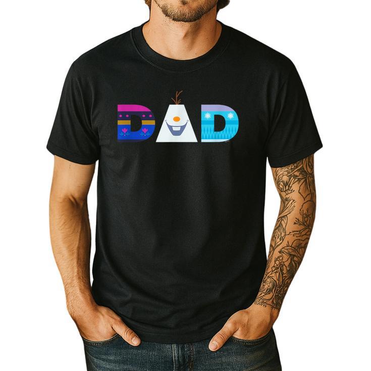 Disney Frozen Elsa Anna Olaf Dad Father's Day Birthday Men's Casual T-Shirt