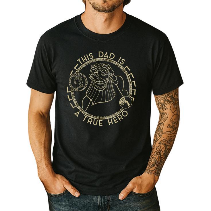 Disney Hercules Father's Day Zeus This Dad Is A True Hero Men's Casual T-Shirt
