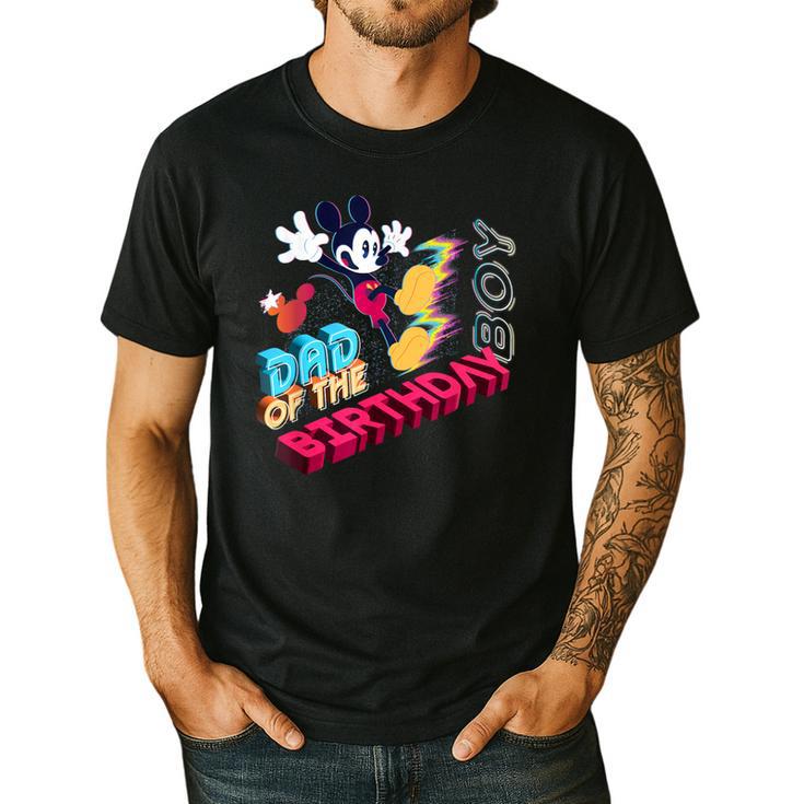 Disney Mickey Mouse Family Star Dad Of The Birthday Boy Men's Casual T-Shirt