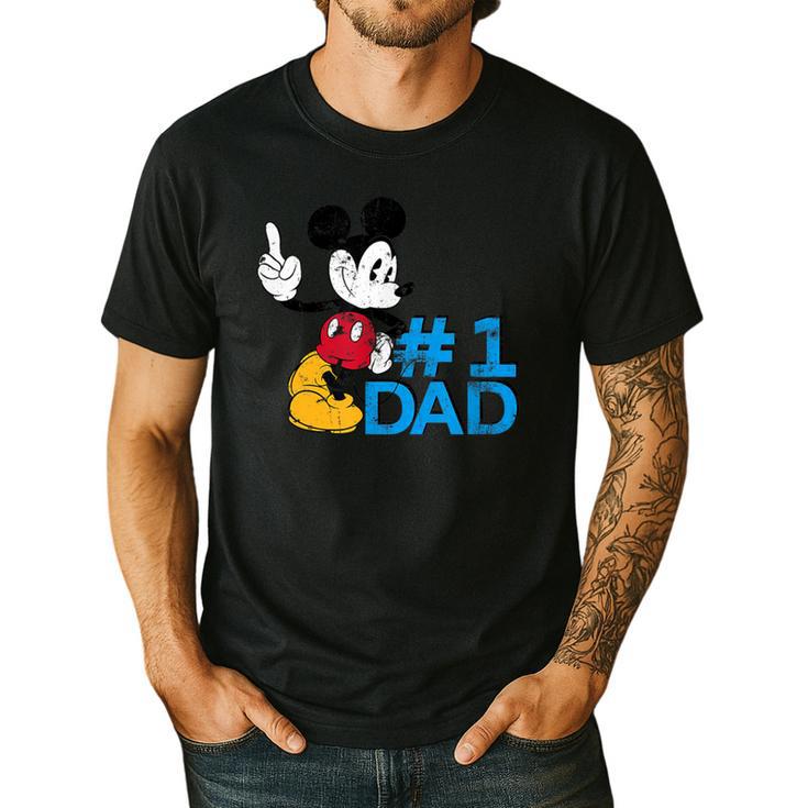 Disney Mickey Mouse Father's Day 1 Dad Men's Casual T-Shirt