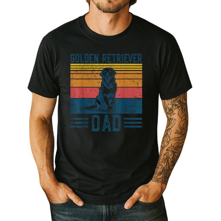 Dog Golden Dad Vintage Golden Retriever Dad Small Men's Casual T-Shirt
