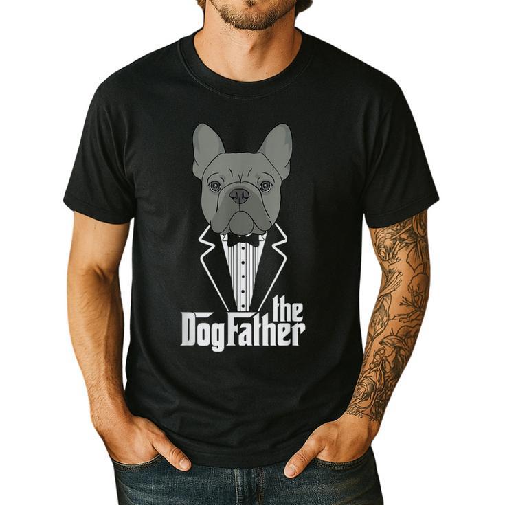 The Dogfather French Bulldog Dad Frenchie Papa  T-Shirt Small Men's Casual T-Shirt