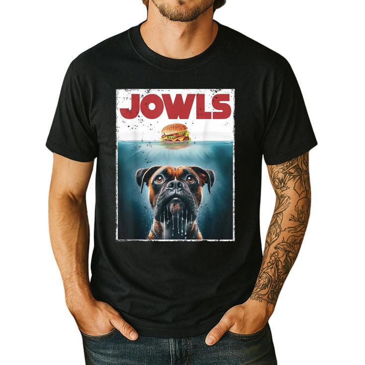 Drooling Boxer Jowls Fawn Dog Mom Dog Dad Burger Men's Casual T-Shirt