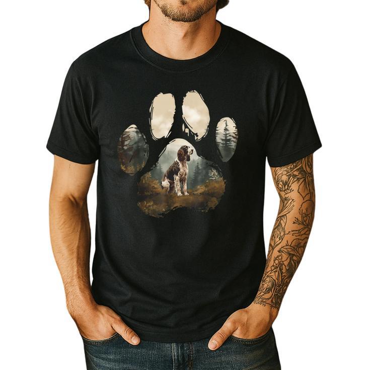 English Springer Spaniel Mountain Paw Dog Mom Dad Men's Casual T-Shirt