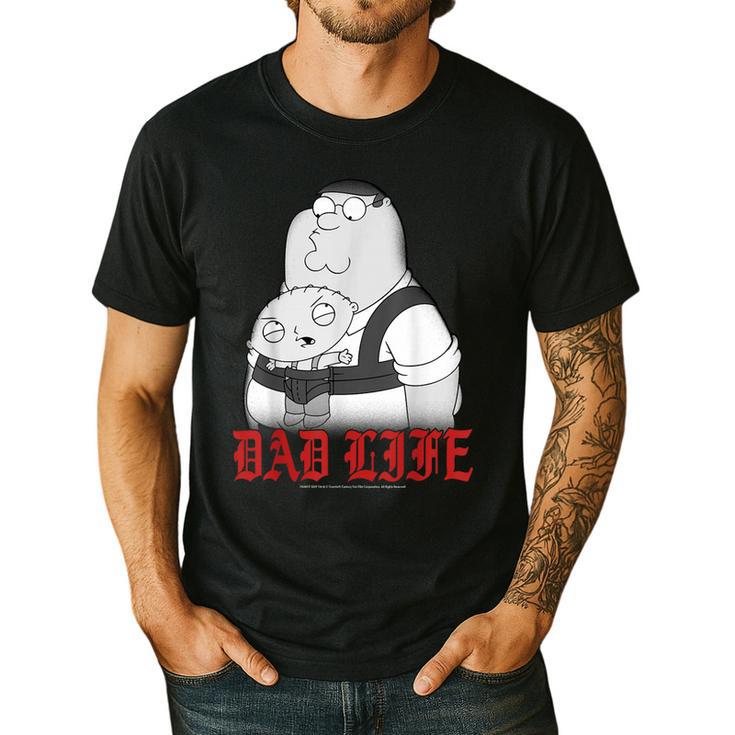 Family Guy Peter Stewie Dad Life Distressed Big Chest Logo Men's Casual T-Shirt
