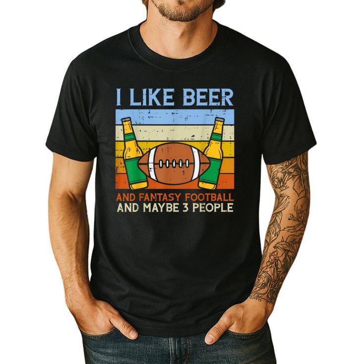 I Like Fantasy Football 3 People Draft Party Dad Men Men's Casual T-Shirt