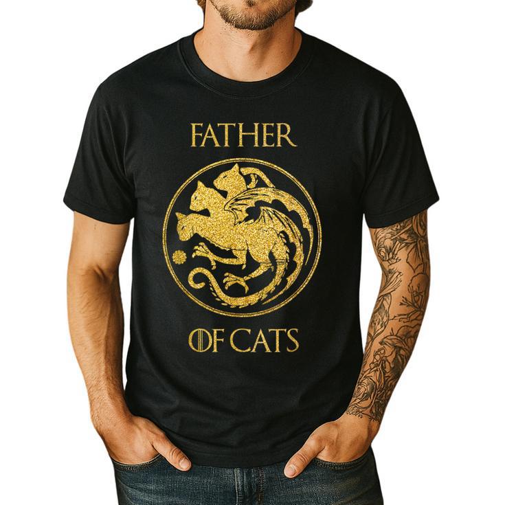 Father Of Cats Shirt Cat Dad Cat Daddy Men's Casual T-Shirt