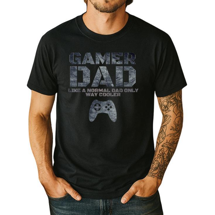 Father Dad Daddy Husband Tshirt Gamer Dad Men's Casual T-Shirt
