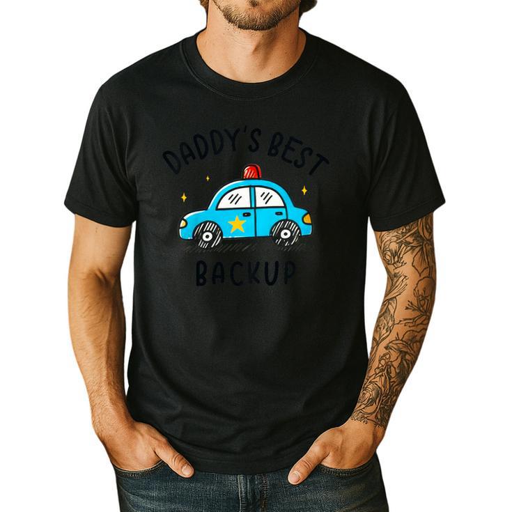 Father Son Daughter Daddy's Best Backup Father's Day Toddler Men's Casual T-Shirt