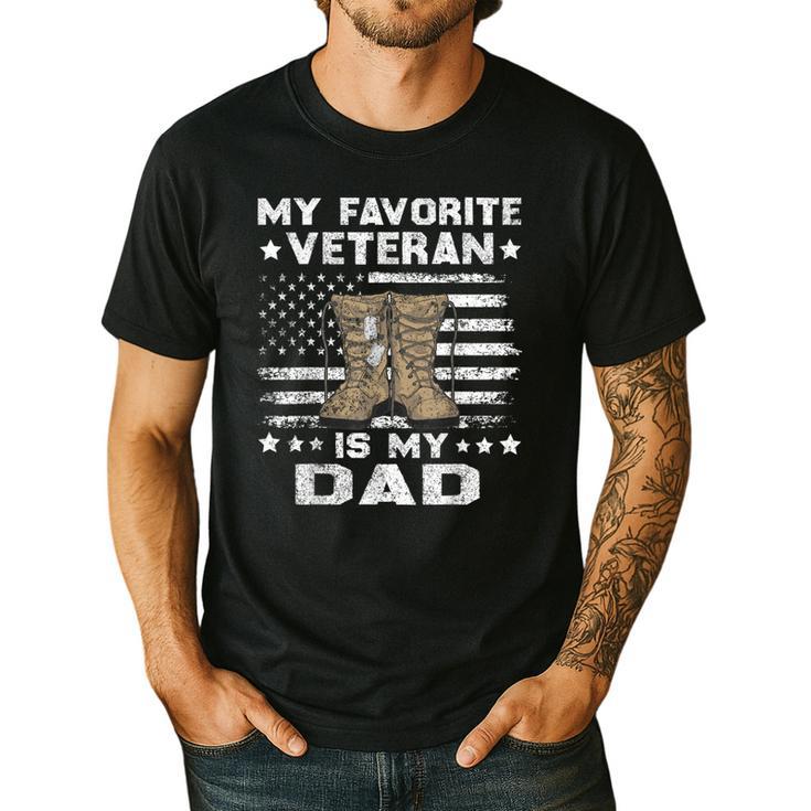 Father Veterans Day My Favorite Veteran Is My Dad For Kids Men's Casual T-Shirt
