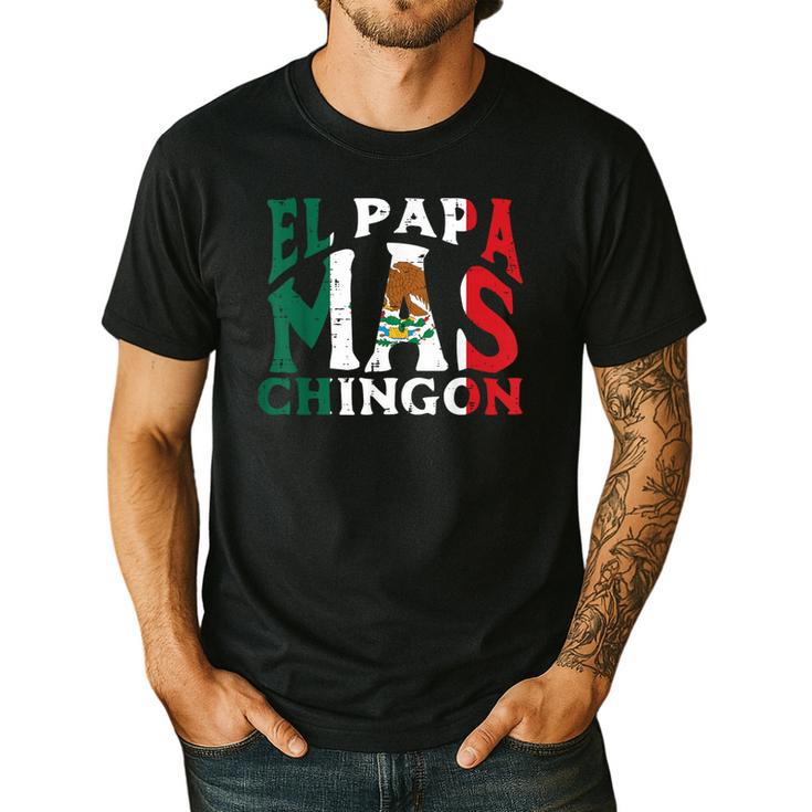 Fathers Day El Papa Mas Chingon Mexican Dad Spanish Men's Casual T-Shirt
